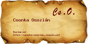 Csonka Osszián névjegykártya